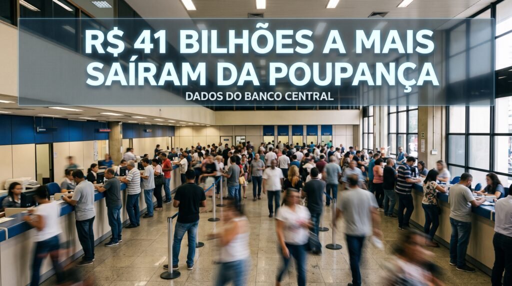 Foram mais de quarenta e um bilhões de reais retirados, a mais do que depositados.