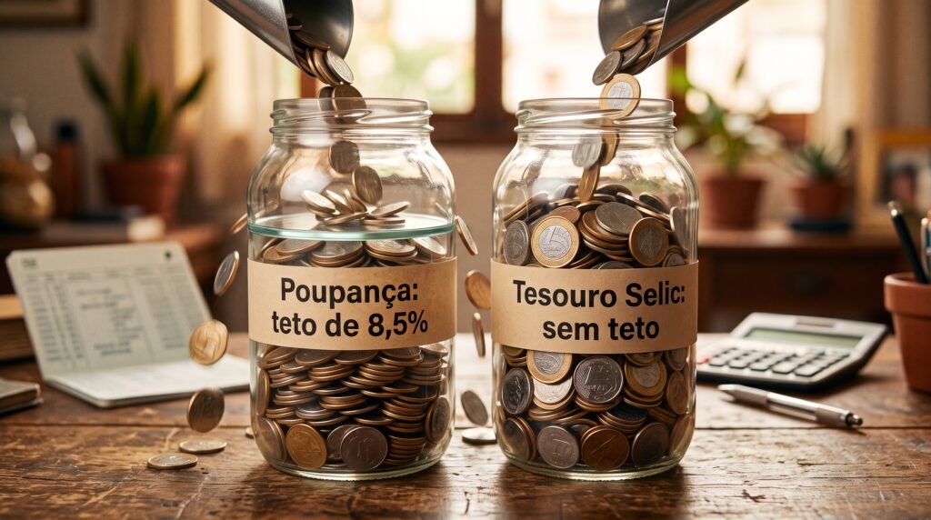 E o rendimento acompanha a Selic de verdade — sem o teto de oito vírgula cinco.