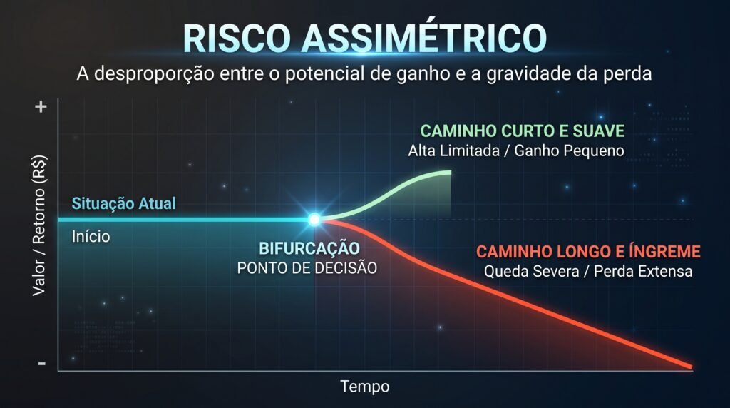 O risco fica desigual.