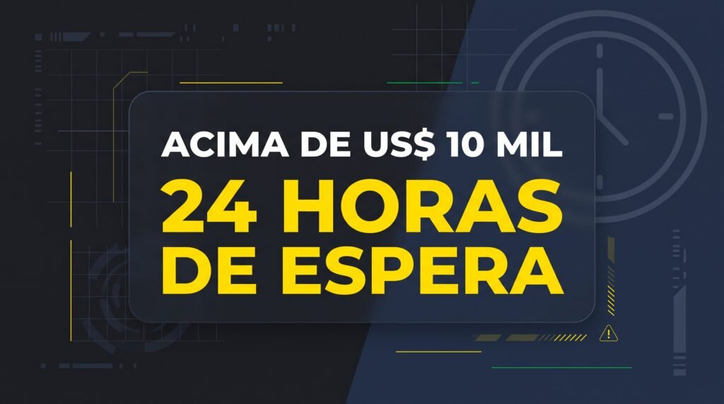 E vem mais: acima de 10 mil dólares, transferências de cripto terão 24 horas de espera.